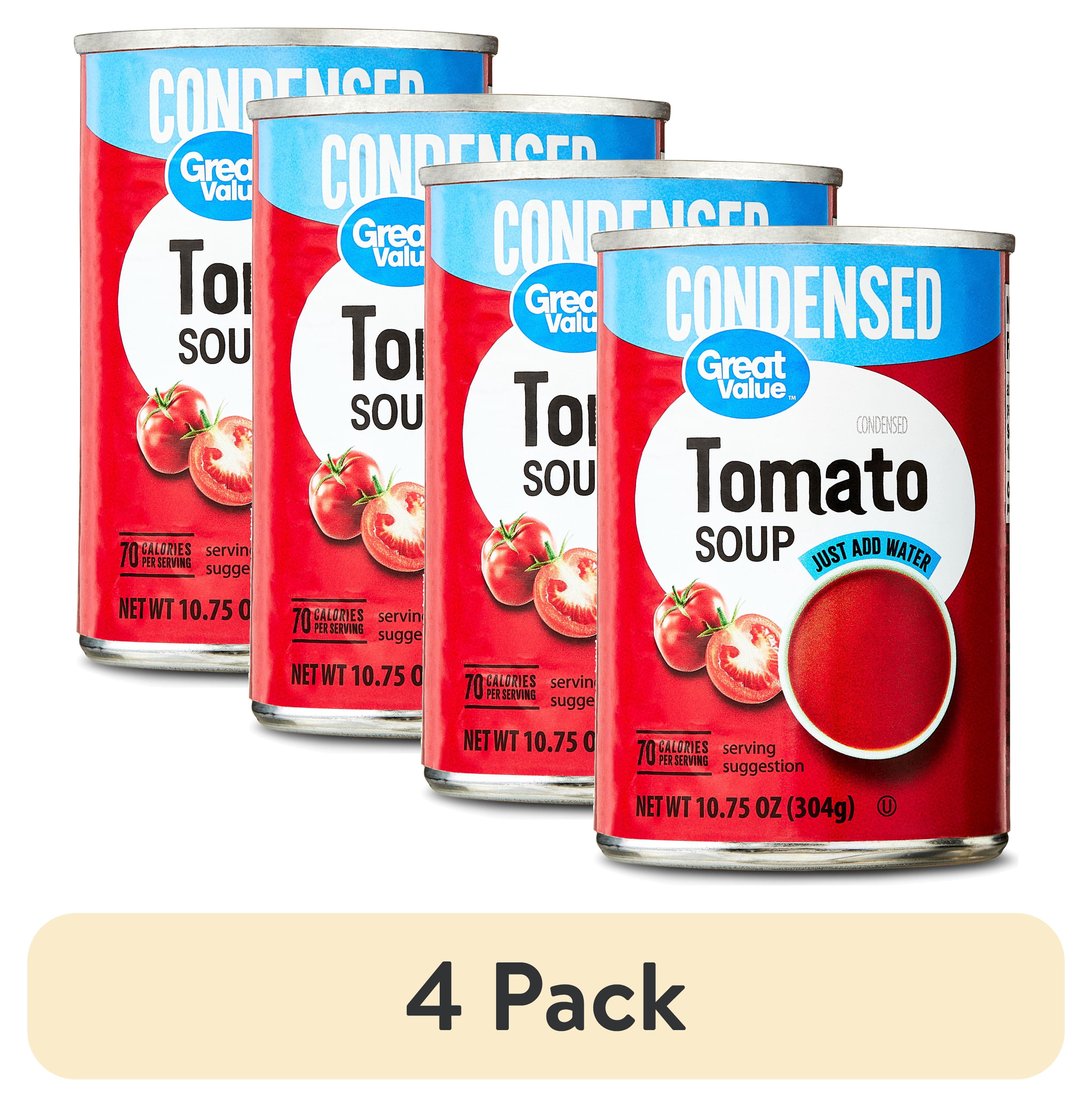 (4 pack) Great Value Condensed Tomato Soup, 10.75 oz Can
