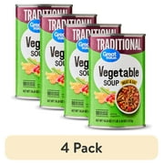 (4 pack) Great Value Traditional Vegetable Soup, 18.8 oz Can