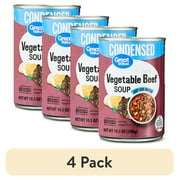 (4 pack) Great Value Vegetable Beef Condensed Soup, 10.5 oz