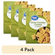 (4 pack) Great Value White Cheddar Cheese Crackers, 12.4 oz
