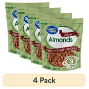(4 pack) Great Value Whole Almonds, 16 oz