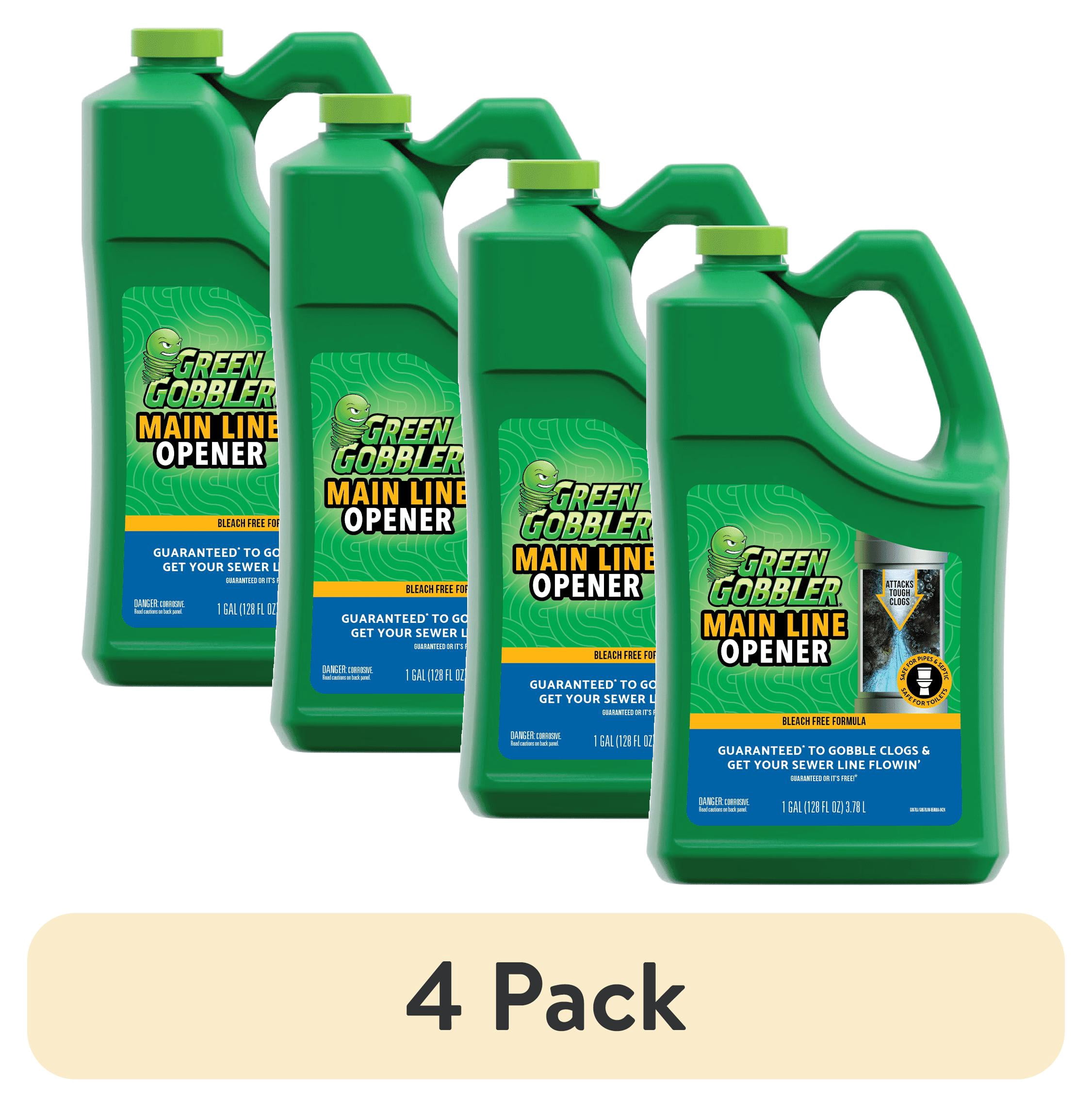 4 pack) Green Gobbler Main Line Drain Opener and Clog Remover