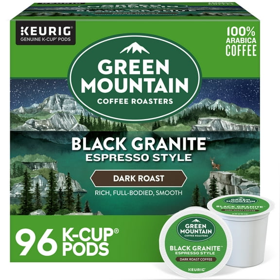 (4 pack) Green Mountain Coffee Roasters, Black Granite Dark Roast K-Cup Coffee Pods, 24 Count
