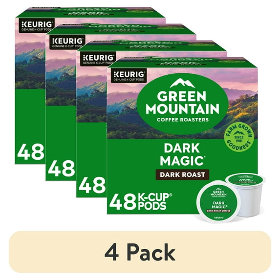 (4 pack) Green Mountain Coffee Roasters, Dark Magic Dark Roast K-Cup Coffee Pods, 48 Count