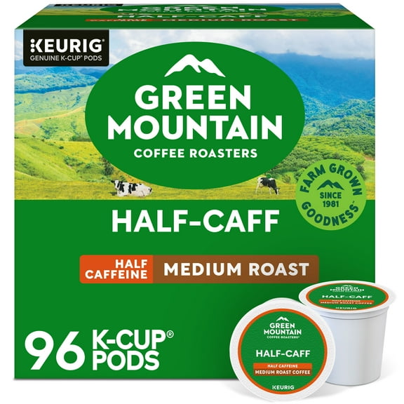 (4 pack) Green Mountain Coffee Roasters, Half Caff Medium Roast K-Cup Coffee Pods, 24 Count