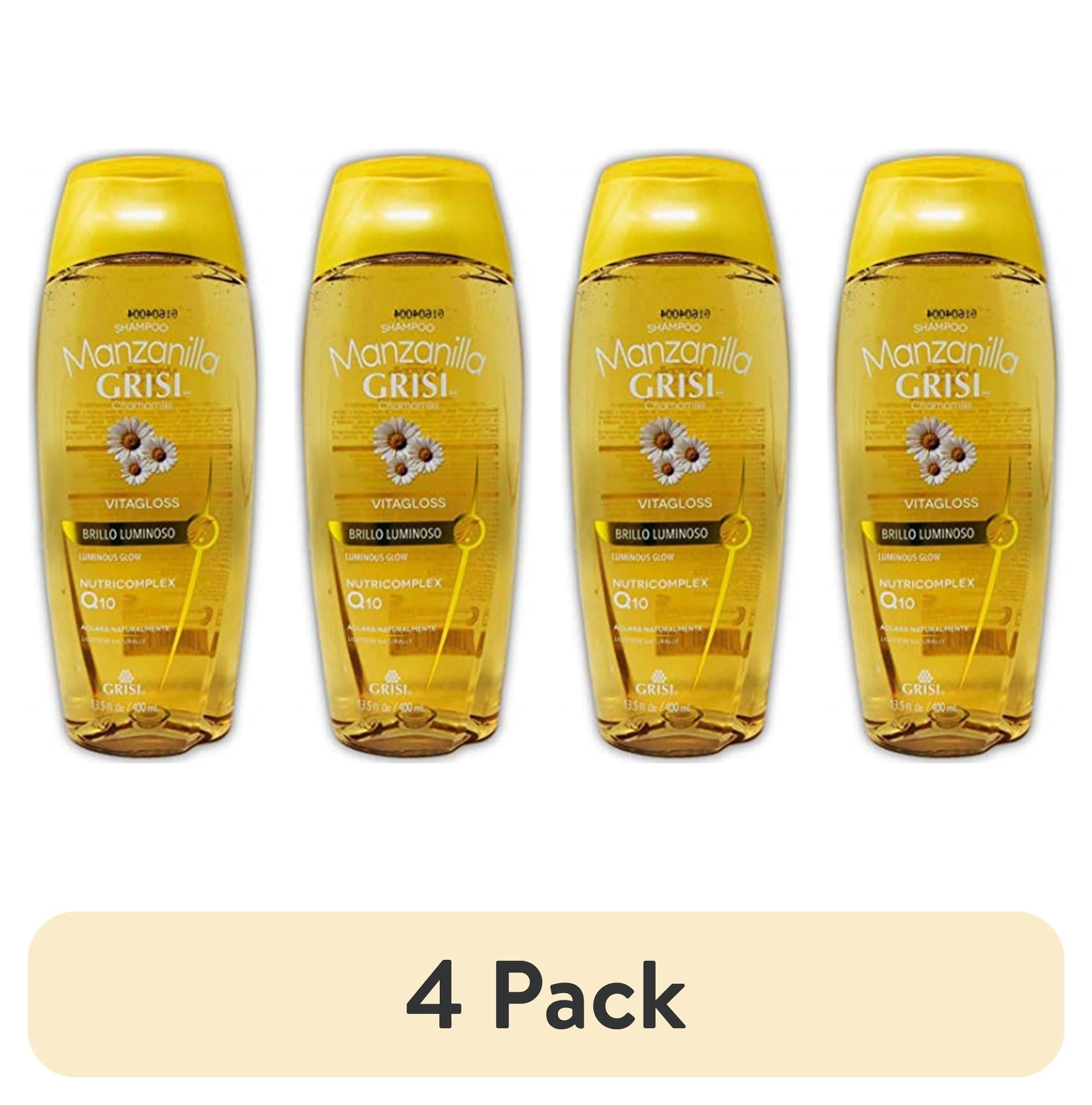 (4 pack) Grisi Manzanilla Cleansing Shampoo with Chamomile Extract All Hair Types, All Ages 13.5 fl oz Bottle