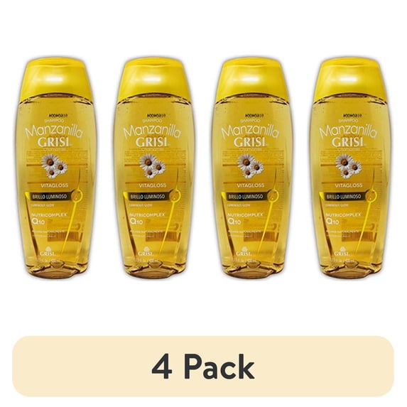 (4 pack) Grisi Manzanilla Cleansing Shampoo with Chamomile Extract All Hair Types, All Ages 13.5 fl oz Bottle