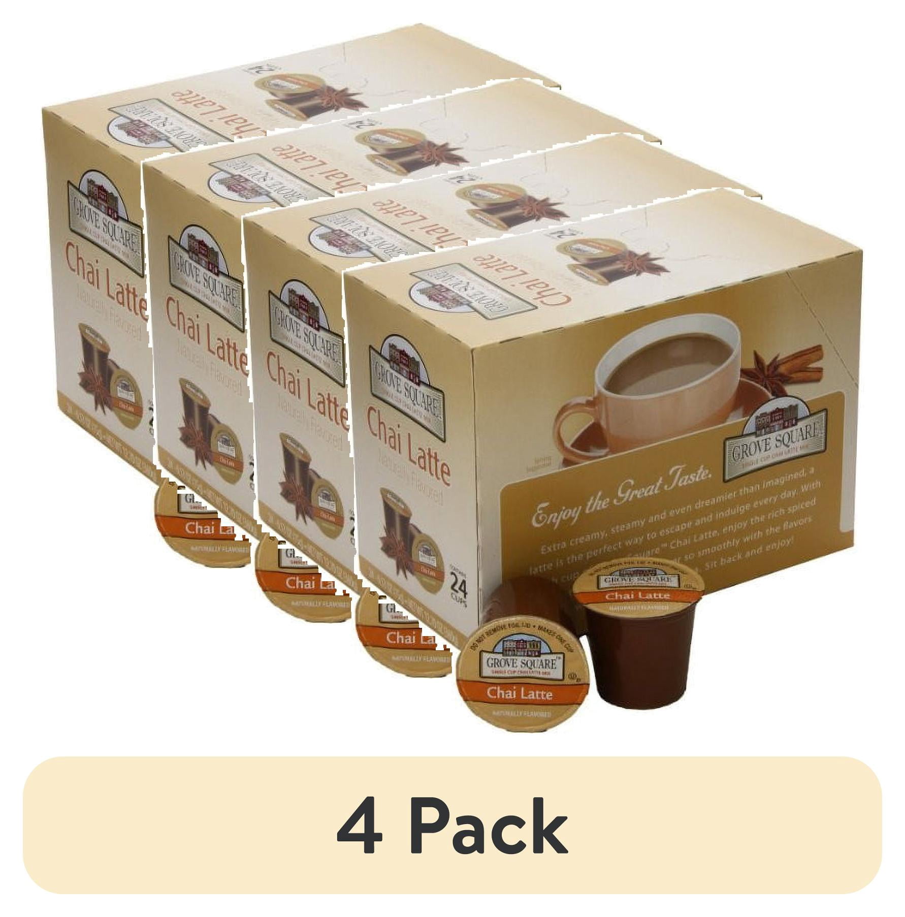 Packing Processed Tea (4 pack) Grove Square Tea, Chai Latte, 24 Single Serve Cups - Walmart.com