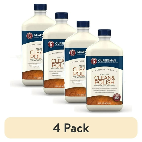 (4 pack) Guardsman Liquid Wood Cleaner & Polish, 16 Fluid Ounce