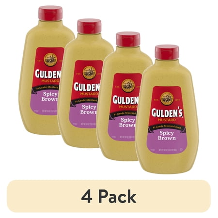 (4 pack) Gulden's Spicy Brown Mustard, 24 oz.