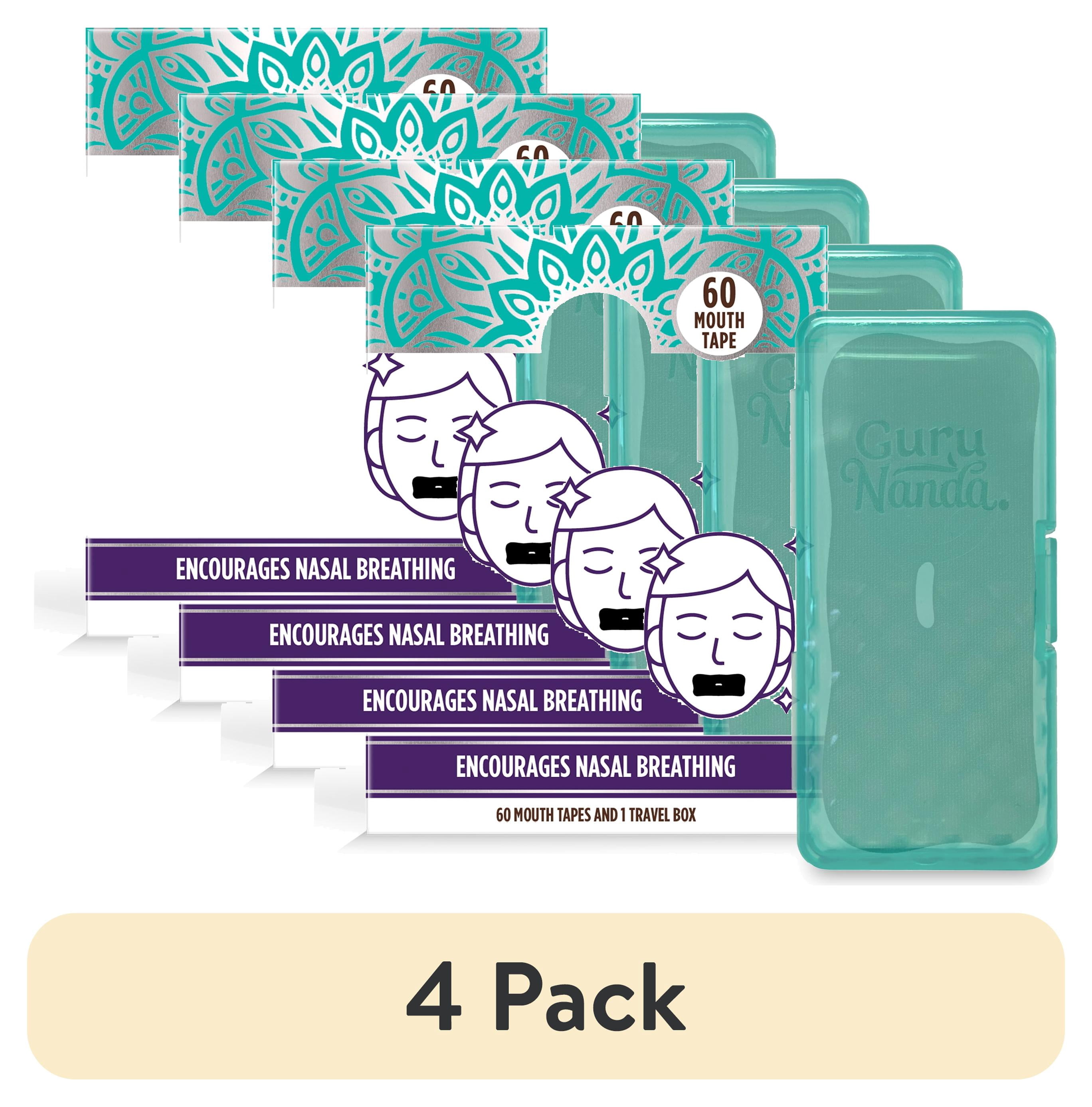 (4 pack) GuruNanda Mouth Tape for Sleeping, Hypoallergenic, Breathable, Helps Reduce Snoring, 60 Count