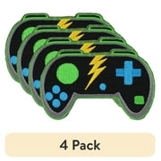 (4 pack) Gwen Studios Embroidered Black Game Controller Iron-on Patch Applique, 3.2" x 2.1"