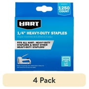 (4 pack) HART Heavy Duty 1/4 inches Staples (1,250 Count), New Condition