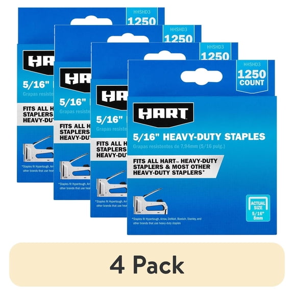 (4 pack) HART’s 5/16-inch Heavy-Duty Staples (1,250 Count), New Condition