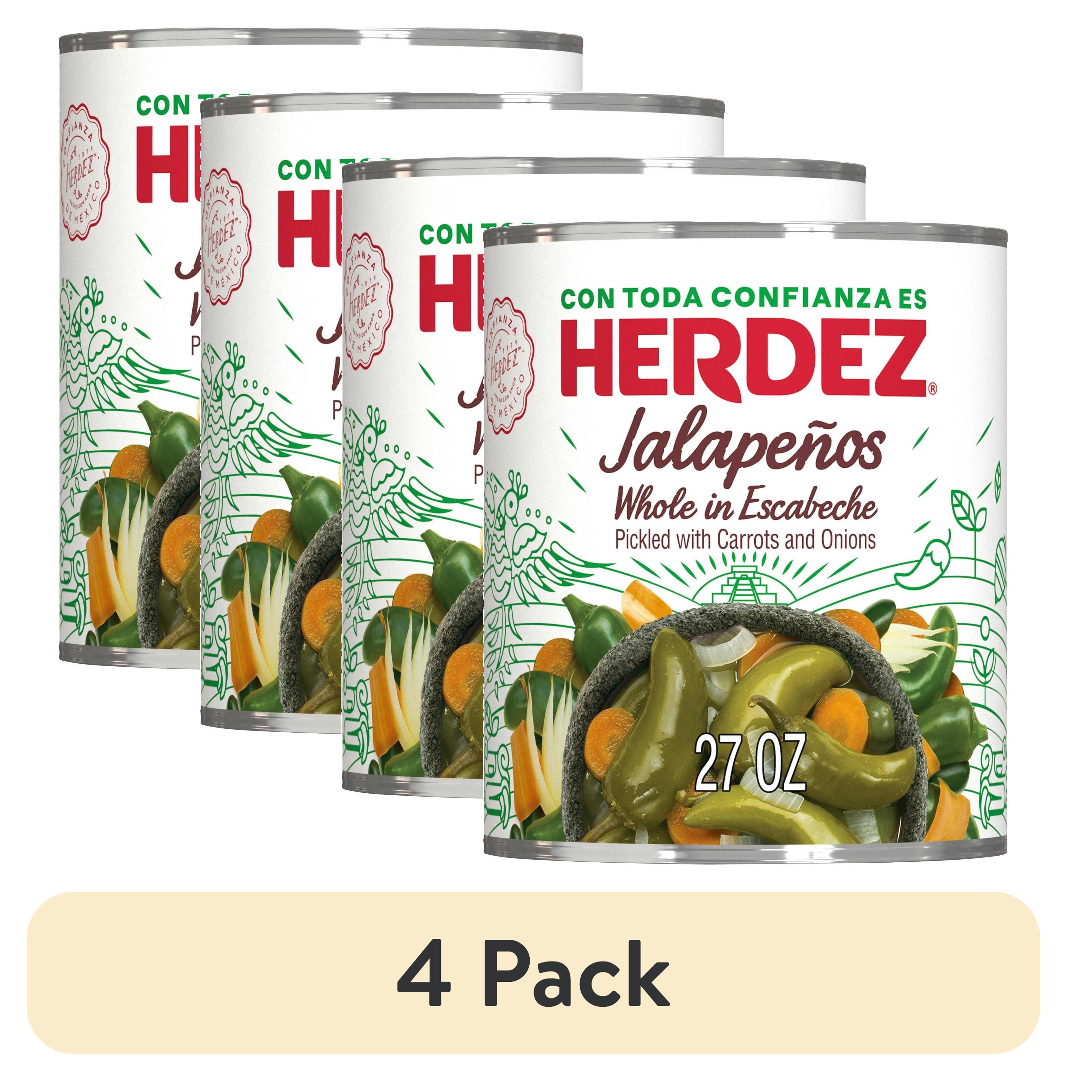 (4 pack) HERDEZ Jalapenos, Shelf-Stable, 27 oz Aluminum Can