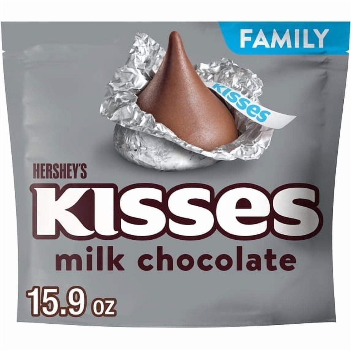 4 pack HERSHEY'S KISSES Milk Chocolate Candy Family Pack, 15.9 oz