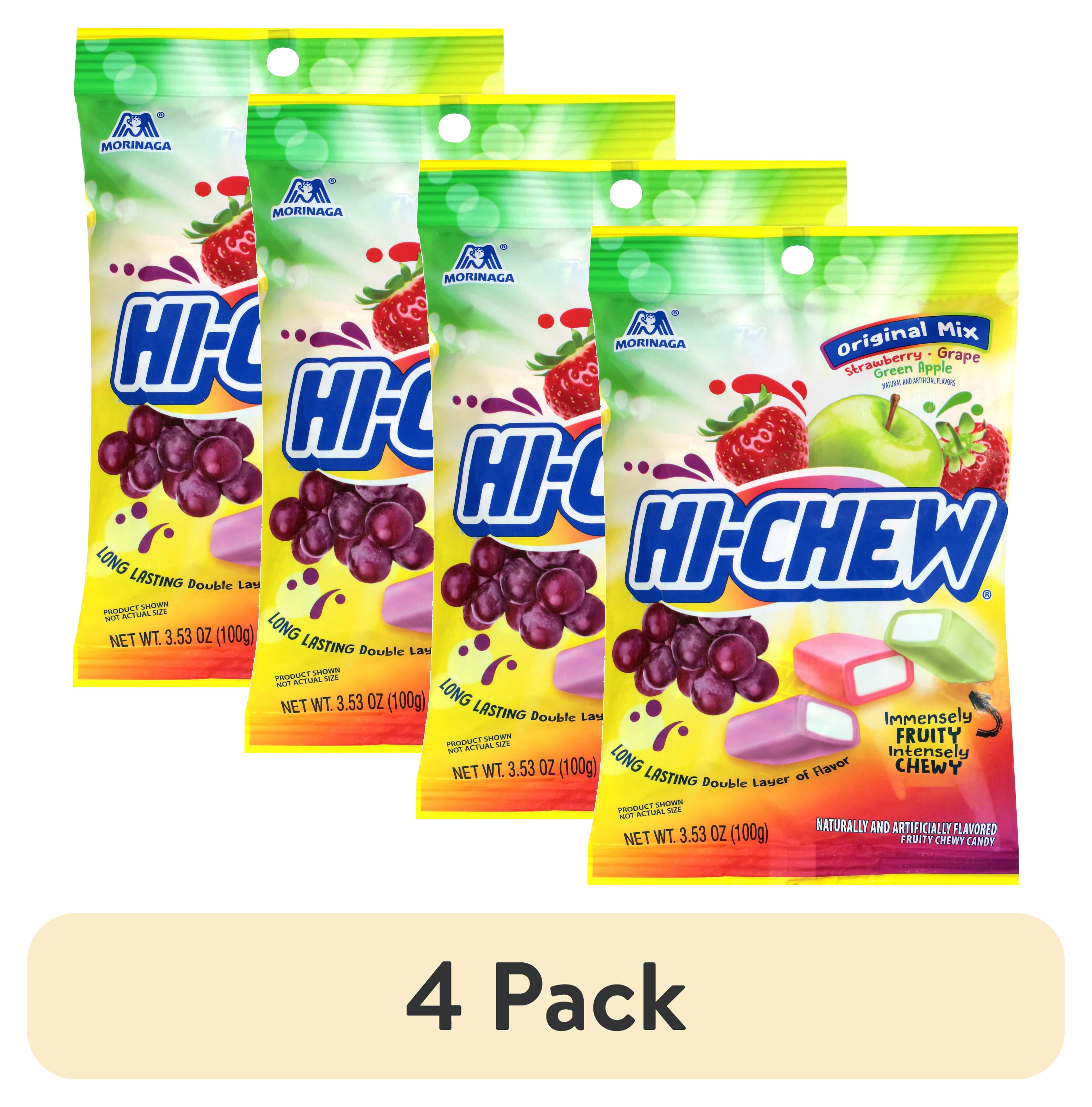 HI-CHEW Original Mix Chewy Candy Bag: 3.53oz (Strawberry, Grape