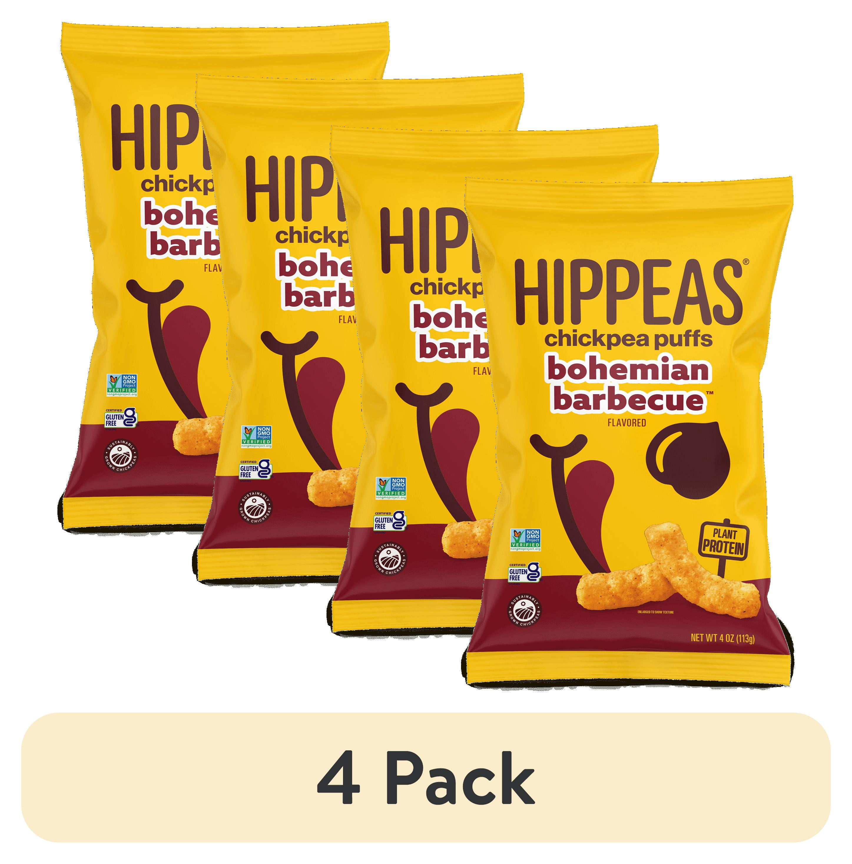 (4 pack) HIPPEAS Chickpea Puffs, Vegan Bohemian Barbecue, Gluten-Free, 4 oz Bag