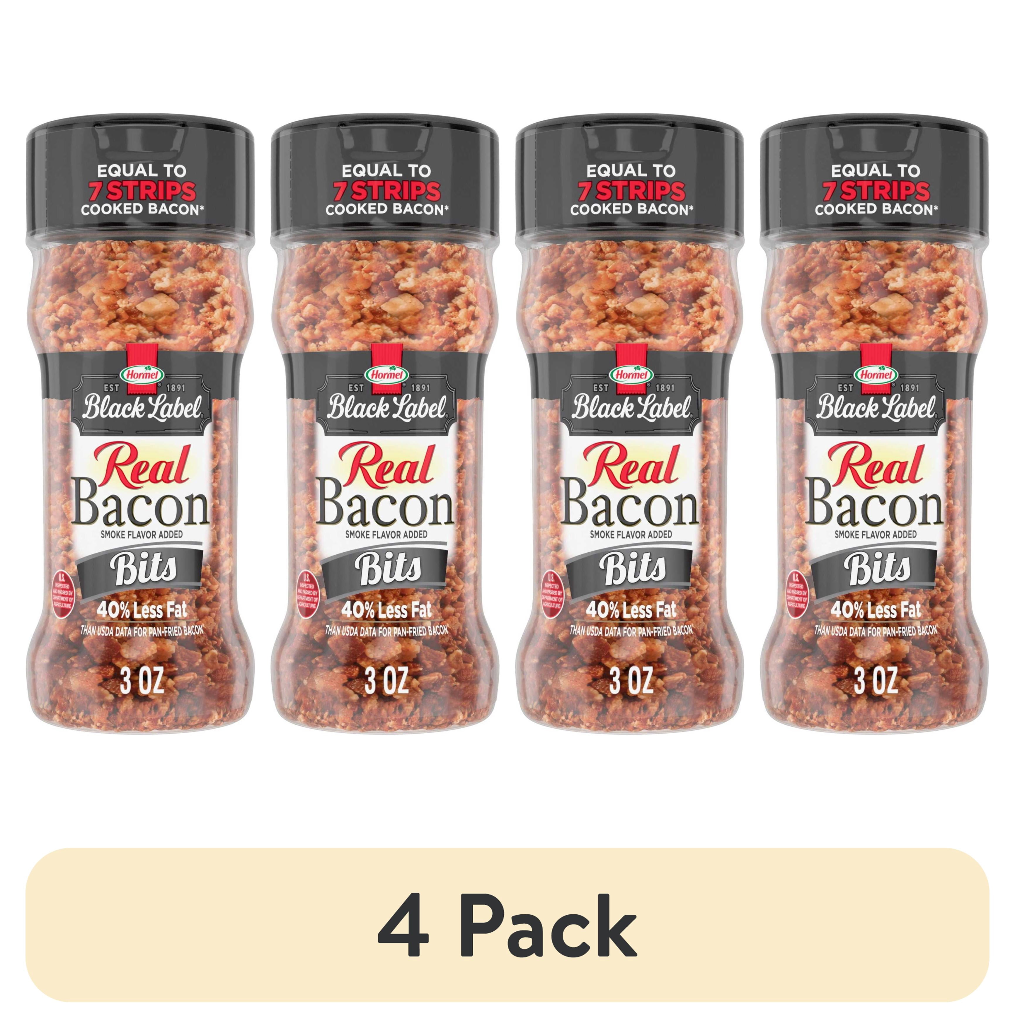 (4 pack) HORMEL Real Bacon Bits Topping, Salad Topping, Shelf-Stable, 3 oz Plastic Jar