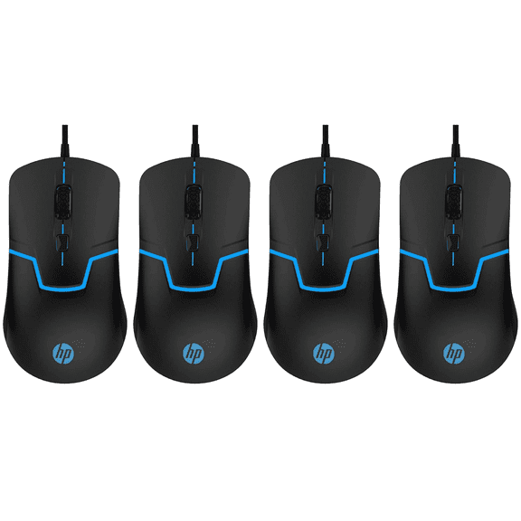 (4 pack) HP Gaming Mouse Wired USB Computer Mouse with RGB Backlit LED, Ergonomic Optical Mice for PC Laptop Windows Mac Office PC Home Gamer