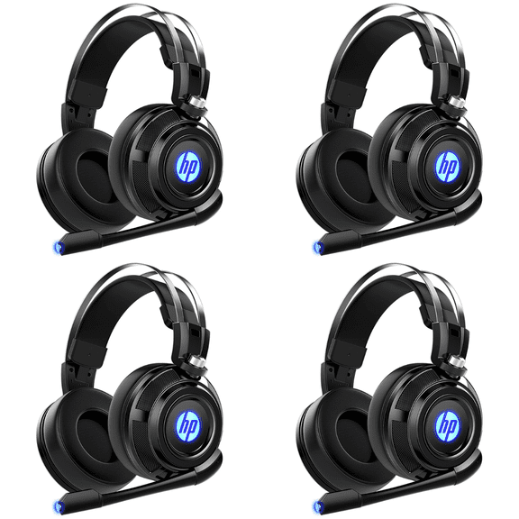 (4 pack) (4 pack) HP Wired Stereo Gaming Headset with mic, for PS4, Xbox One, Nintendo Switch, PC, Mac, Laptop, Over Ear Headphones PS4 Headset Xbox One Headset and LED Light