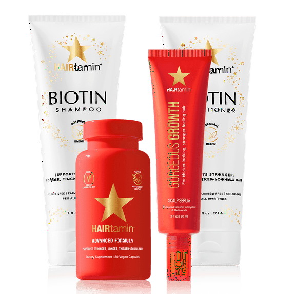 (4 pack) HAIRtamin Scalp Serum Hair Growth and Thickening Treatment, Nourishes Dry Itchy Scalp, 2 fl oz