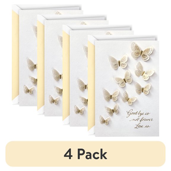 (4 pack) Hallmark Signature Sympathy Card (Butterflies)