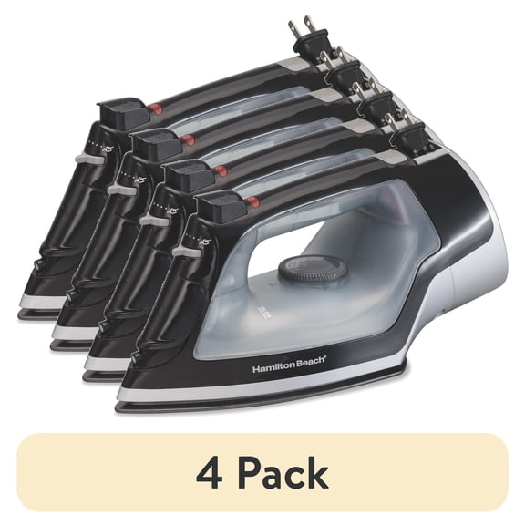 (4 pack) Hamilton Beach Full-Size Nonstick Iron, Black, Model 14289