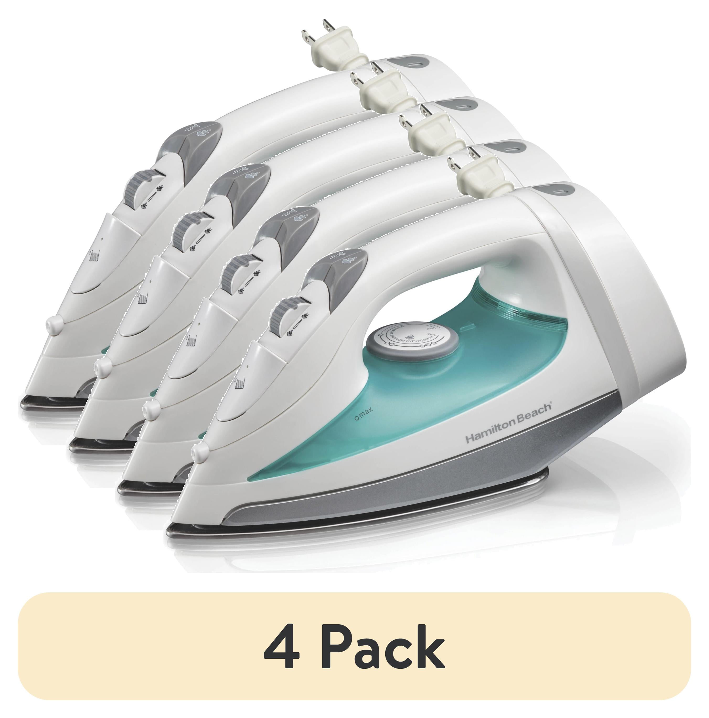 (4 pack) Hamilton Beach Clothing Iron, Steam Iron for Clothes with Stainless Steel Soleplate & Retractable Cord, White