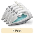 thumbnail interactive-video image 1 of (4 pack) Hamilton Beach Clothing Iron, Steam Iron for Clothes with Stainless Steel Soleplate & Retractable Cord, White, 1 of 10