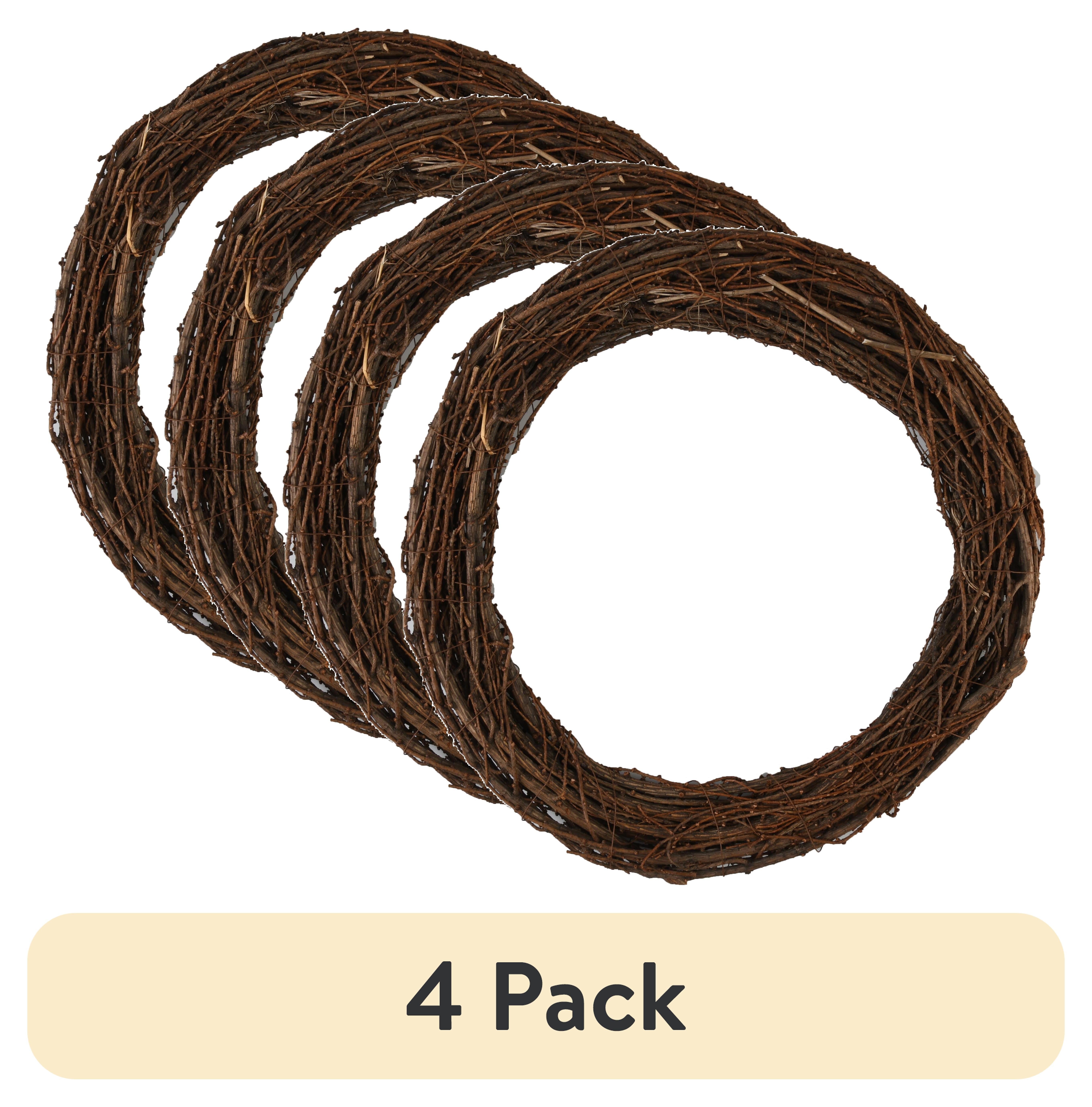 (4 pack) Hampton Art Grapevine Wreath, 18" (Brown)