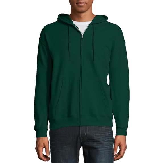 (4 pack) Hanes Men's and Big Men's Ecosmart Fleece Full Zip Hooded Jacket, up to Size 3XL