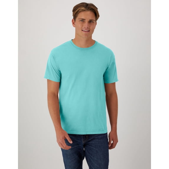 (4 pack) Hanes T-Shirt Unisex Garment Dyed Cotton Short Sleeve Tee Crewneck S-3XL