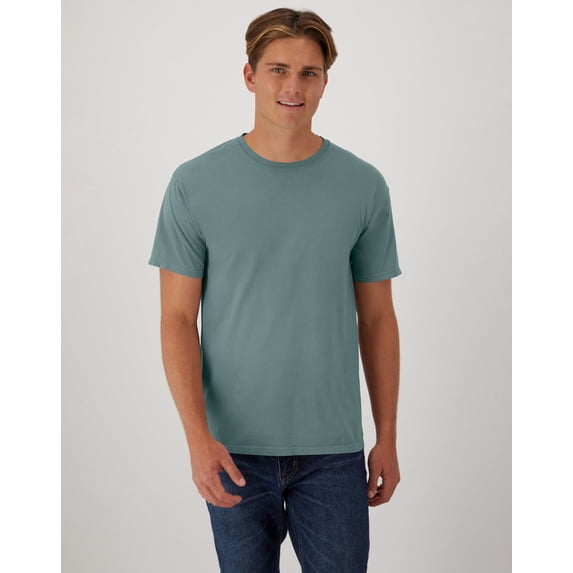 (4 pack) Hanes Unisex Garment Dyed Cotton T-Shirt Cypress Green M