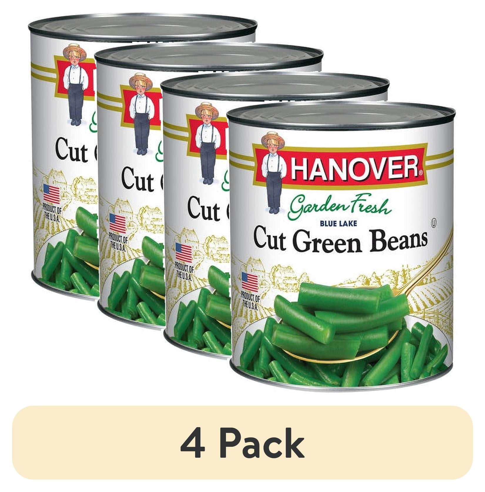 4 pack) Hanover Garden Fresh Blue Lake Cut Green Beans, 102 oz Can