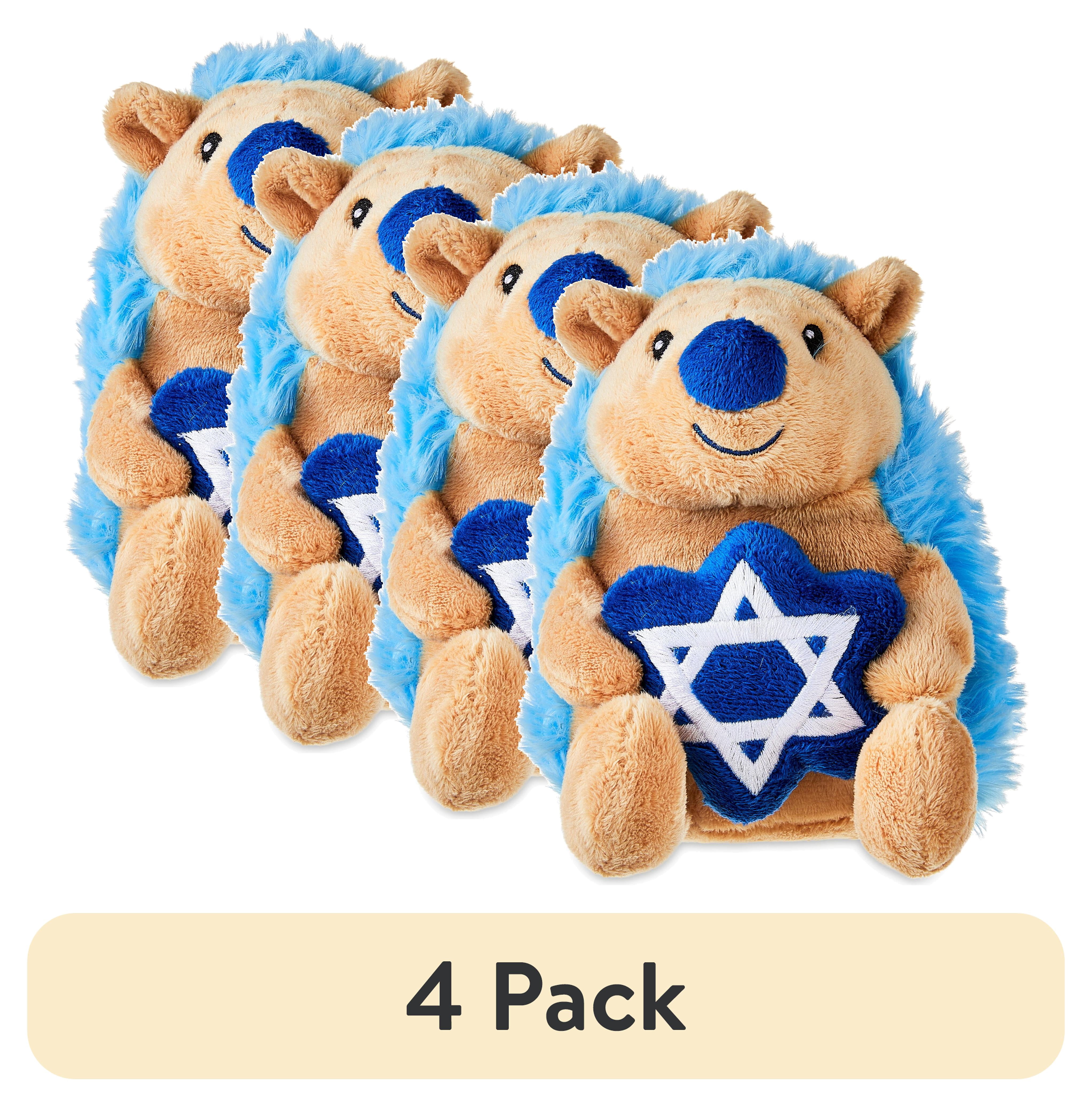 (4 pack) Hanukkah Blue Hedgehog Child's Plush Toy, 7 in, by Way to Celebrate