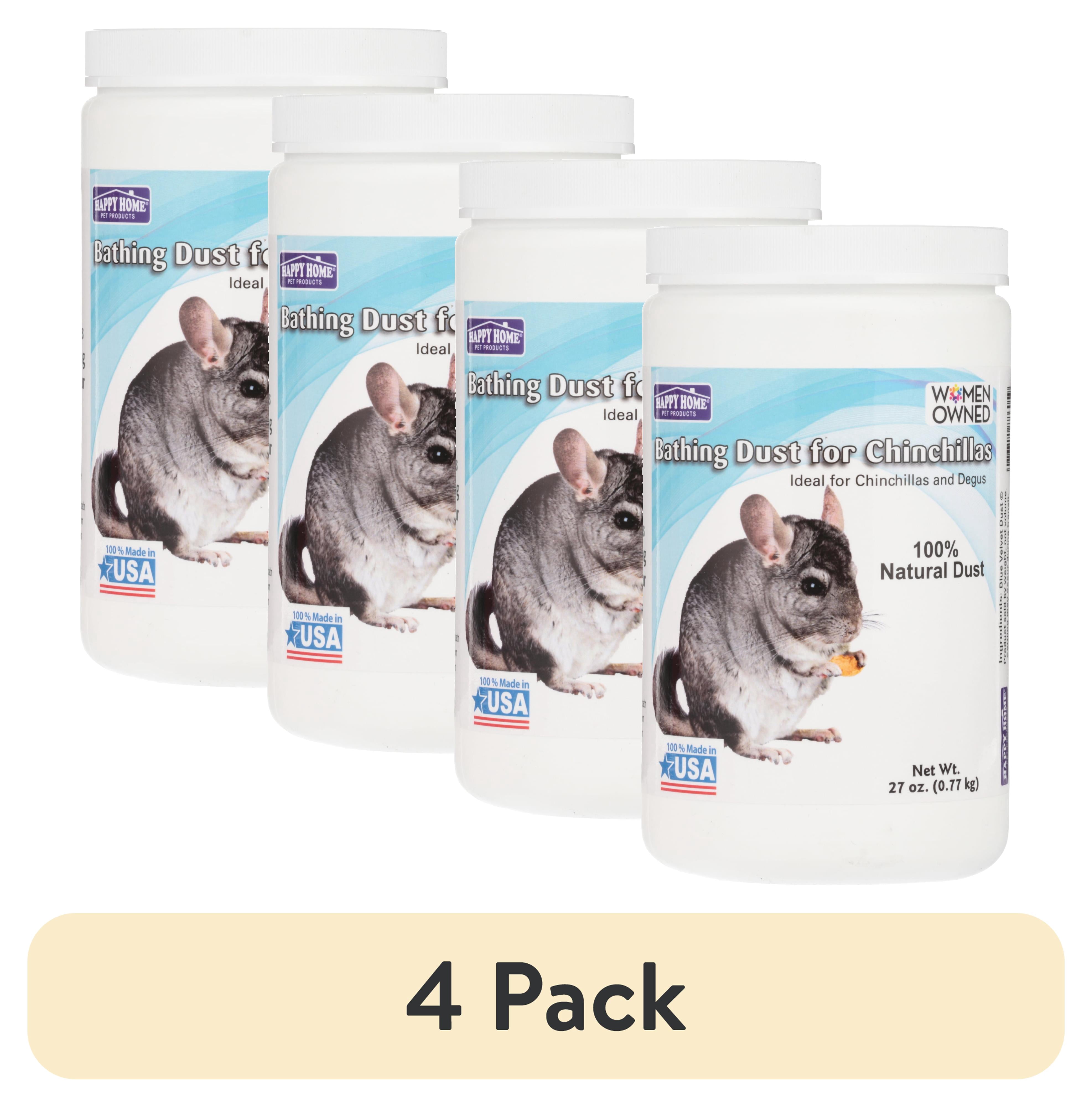 (4 pack) Happy Home Pet Products Chinchilla Bathing Dust, 27 oz