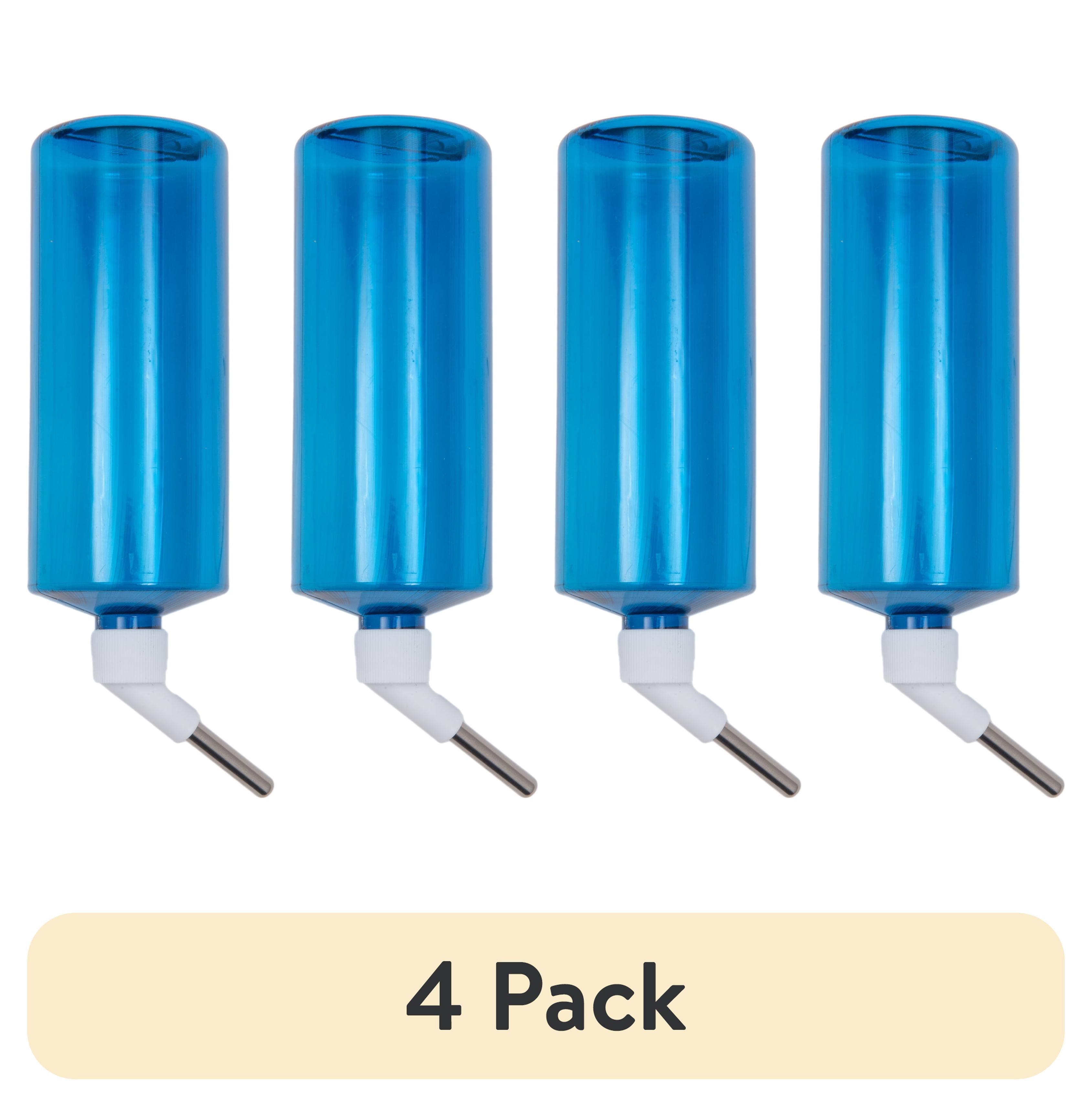(4 pack) Happy Home Pet Products Small Animal Water Bottle, Blue, 32oz.