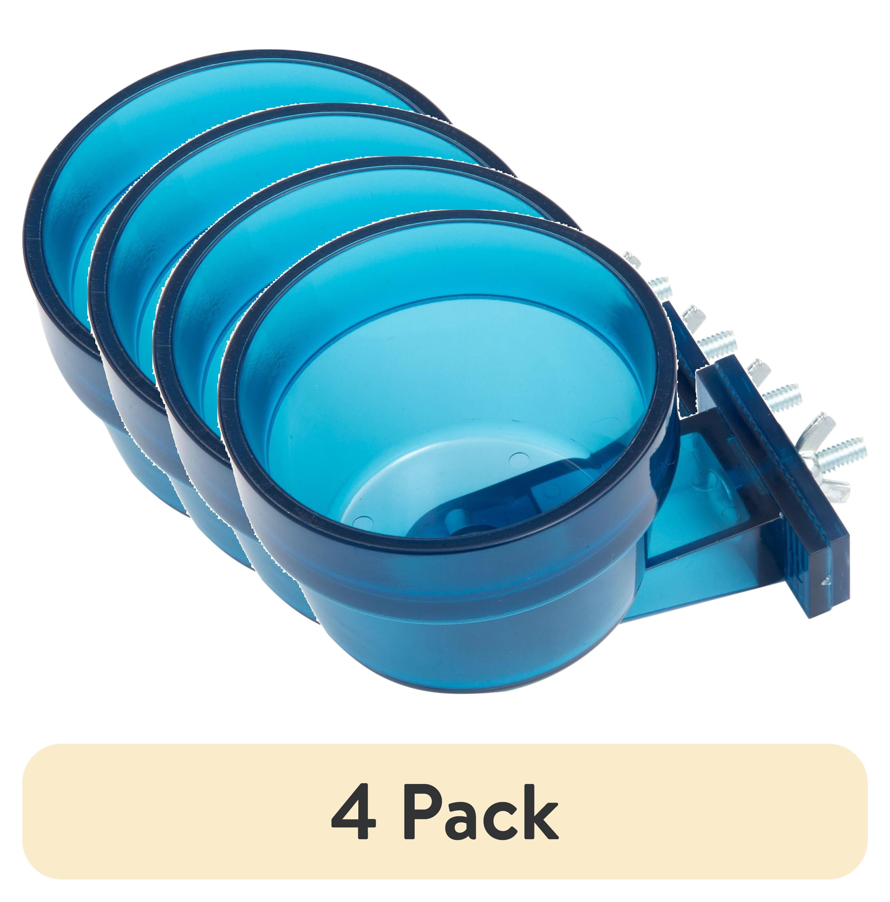(4 pack) Happy Home Quick Lock Pet Bowl - 10oz, Blue, Small Animals & Birds