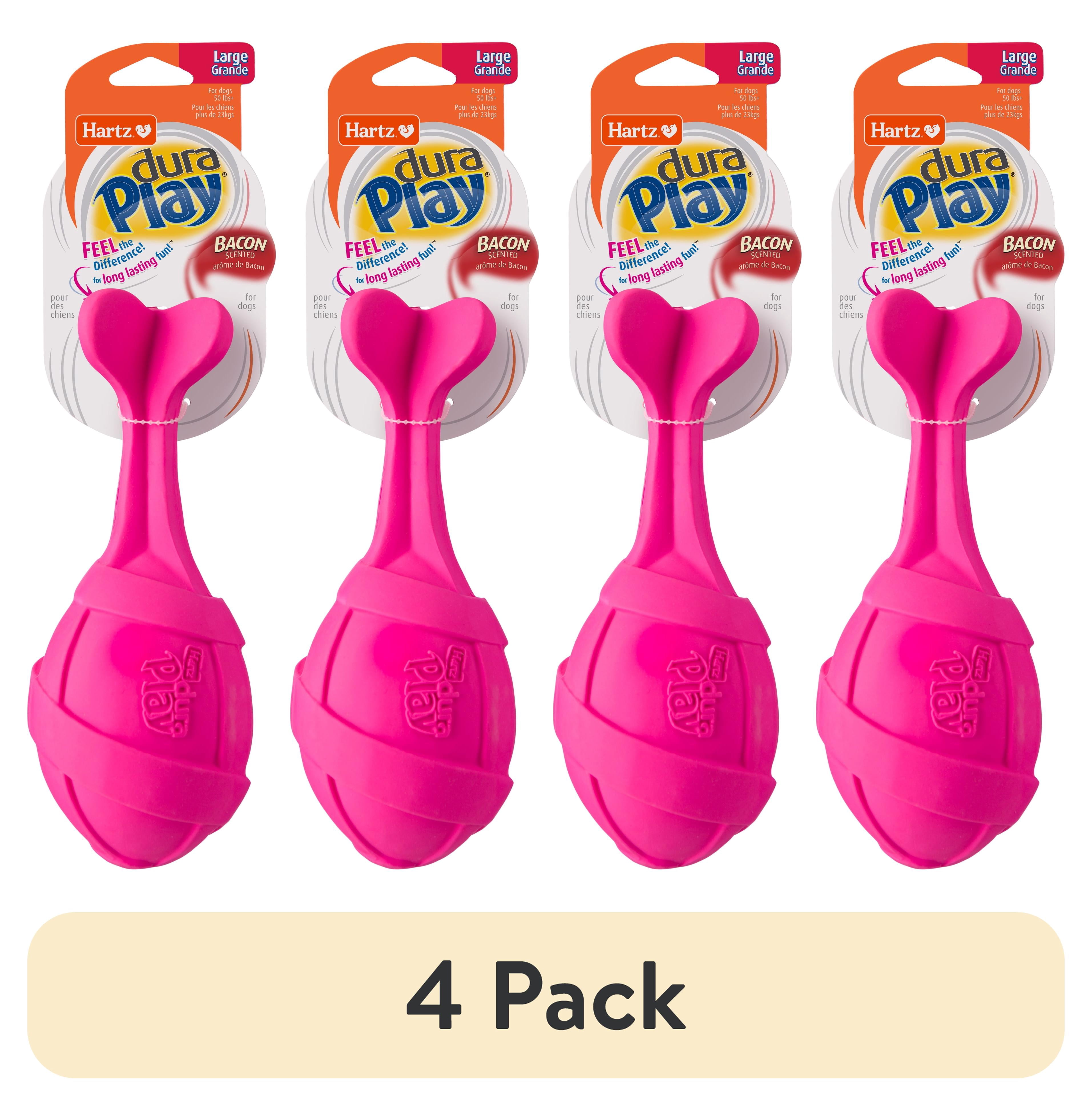 (4 pack) Hartz Dura Play Rocket Dog Toy, Large, Latex, Color May Vary