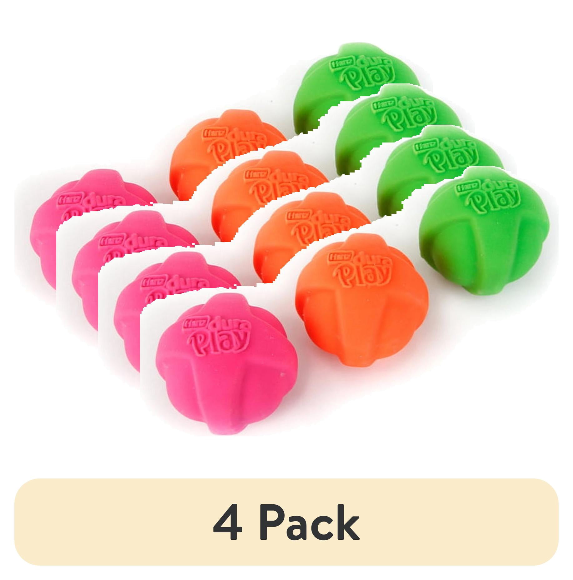 (4 pack) Hartz Dura Play Small Ball Dog Toy with Bacon Scent and Squeaker, 3 Pack