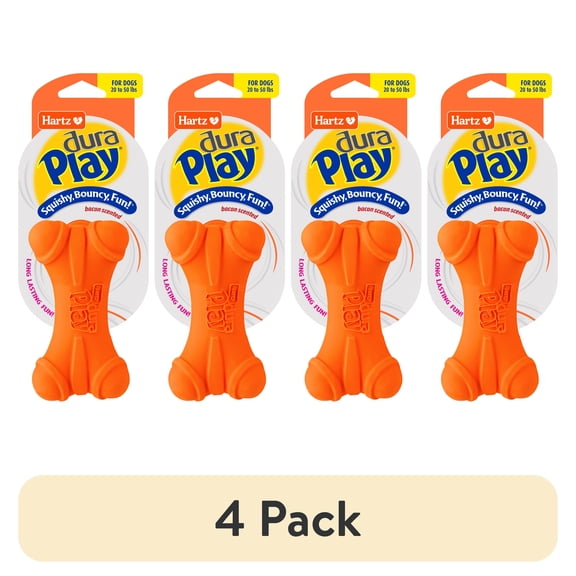 (4 pack) Hartz DuraPlay Medium Dog Bone, Latex, 1 Count