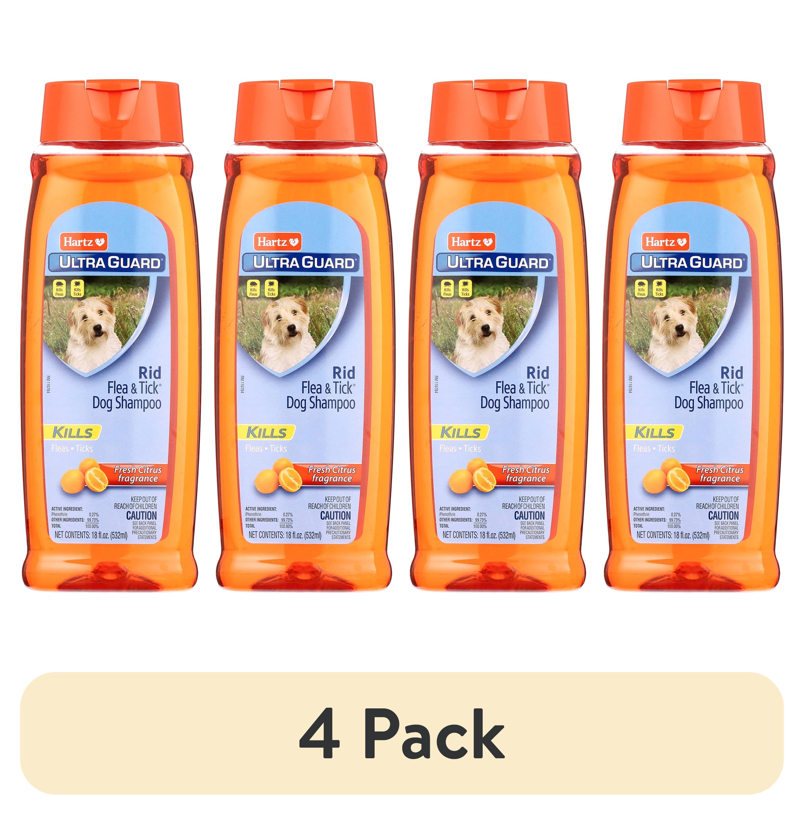 (4 pack) Hartz UltraGuard Citrus Flea & Tick Dog Shampoo, 18 fl oz