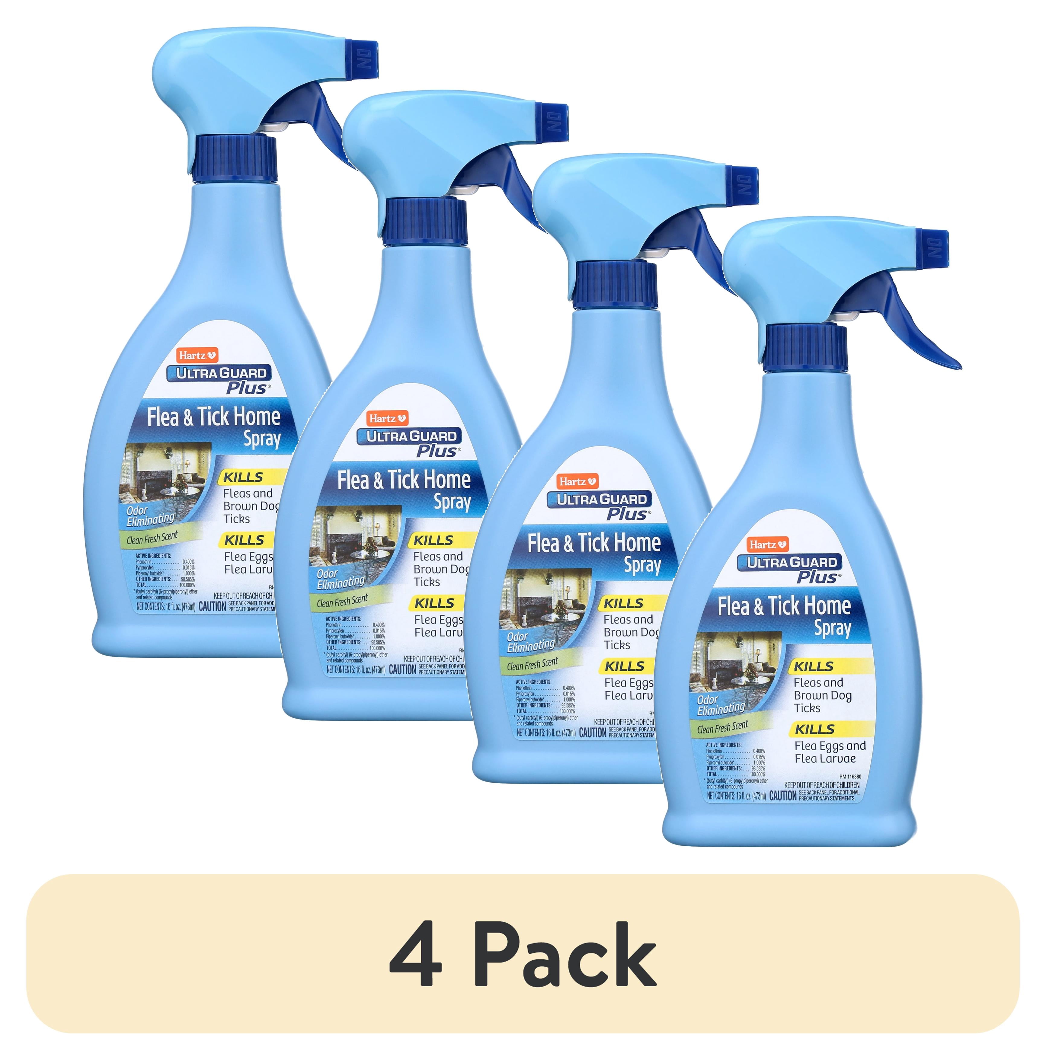 (4 pack) Hartz UltraGuard Plus Flea and Tick Home Spray, Liquid, 16oz