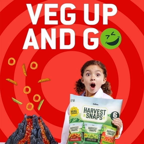 4 pack-Harvest Snaps Variety Bag Baked Gluten Free Snacks, Veggie Crisps, 3 Flavors, 6 Bags, 5.3 oz