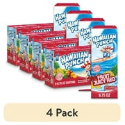 (4 pack) Hawaiian Punch Fruit Juicy Red Juice Drink, 6.75 fl oz, 8 Count Boxes