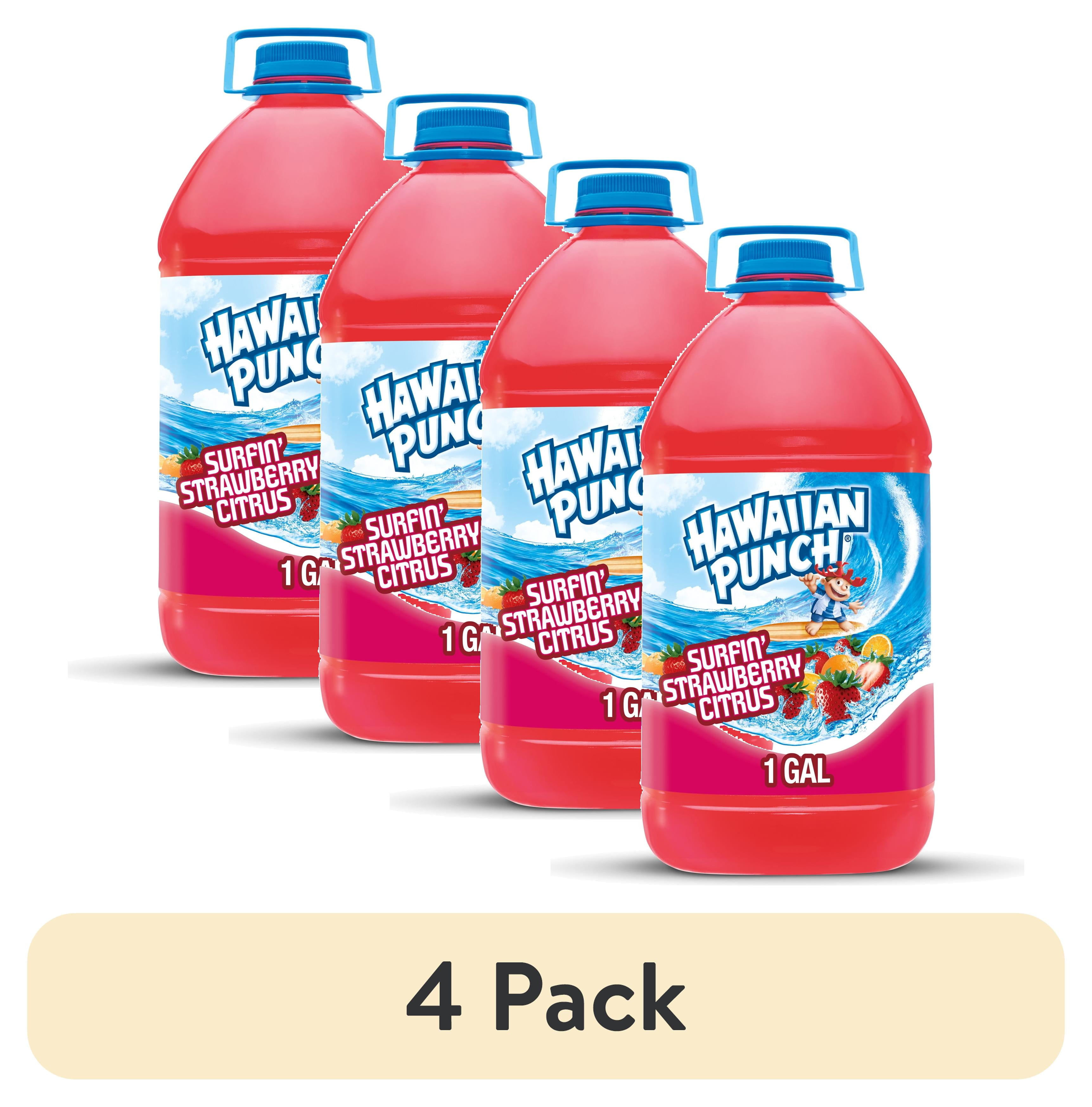 (4 pack) Hawaiian Punch Surfin' Strawberry Citrus Juice, 1 Gal, Bottle