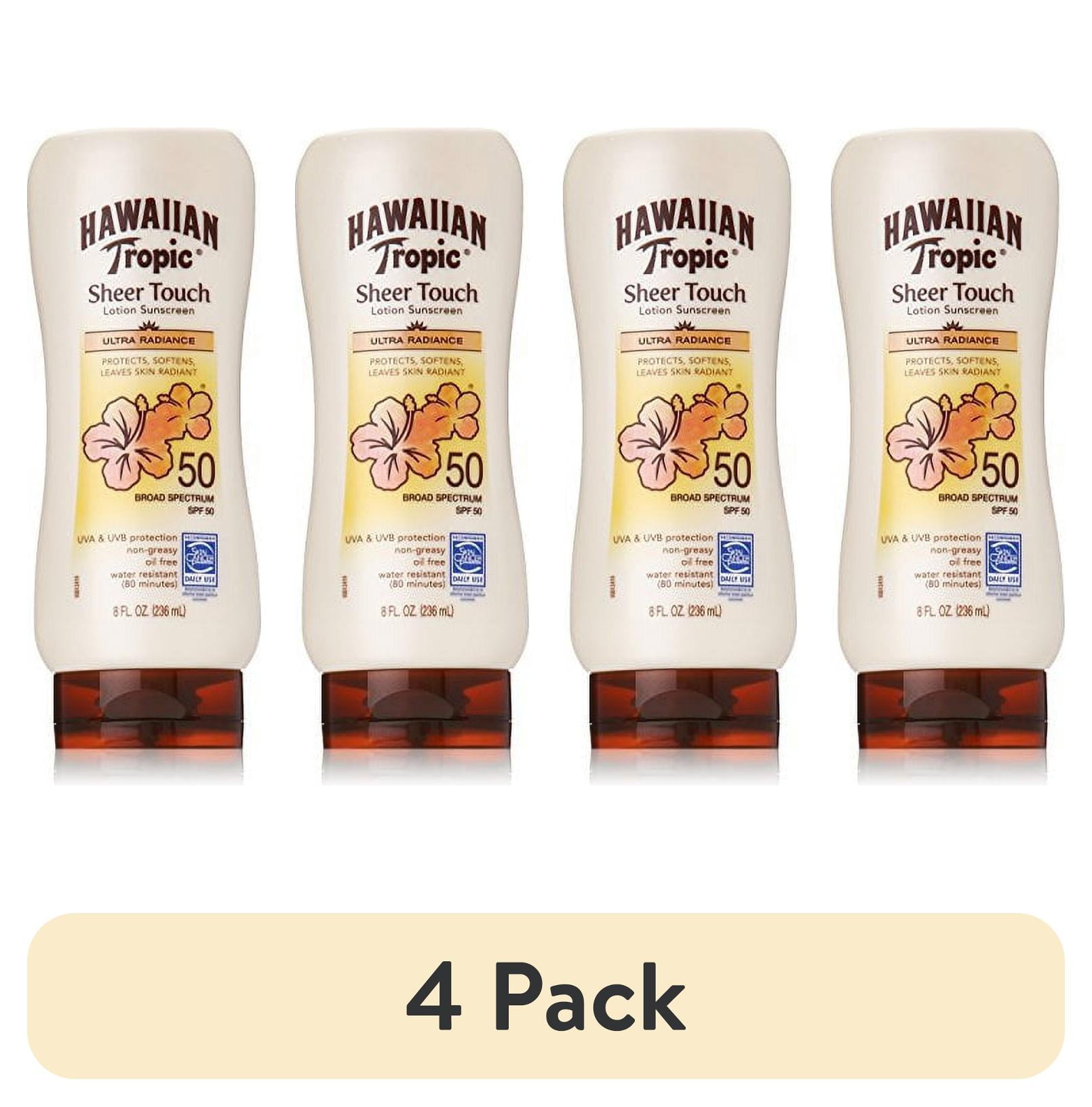 (4 pack) Hawaiian Tropic Sheer Touch Lotion Sunscreen, Ultra Radiance, SPF 50, 8 Oz