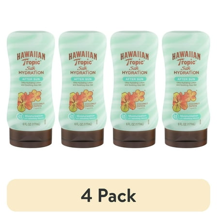 (4 pack) Hawaiian Tropic Silk Hydration After Sun Lotion, Coconut Papaya, 6 Oz