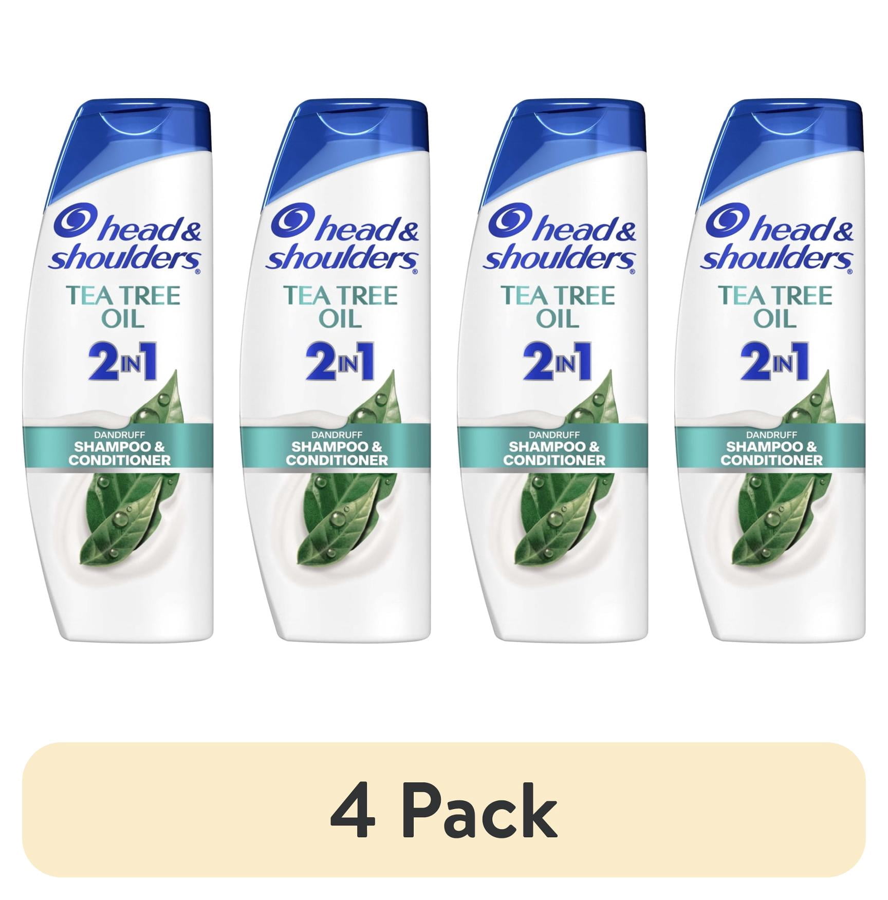 (4 pack) Head and Shoulders 2 in 1 Dandruff Shampoo and Conditioner, Tea Tree Oil, 12.5 fl oz
